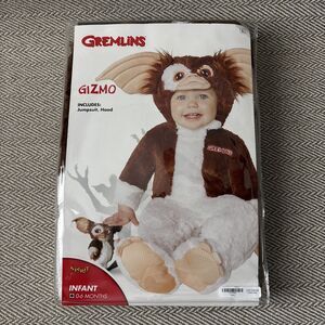 Gremlins Gizmo Infant 0-6 Months Full Body Halloween‎ Costume Jumpsuit Hood 2pc